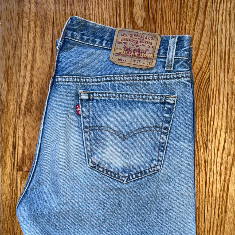 Levi's 501 Blue Straight Jeans Classic Style